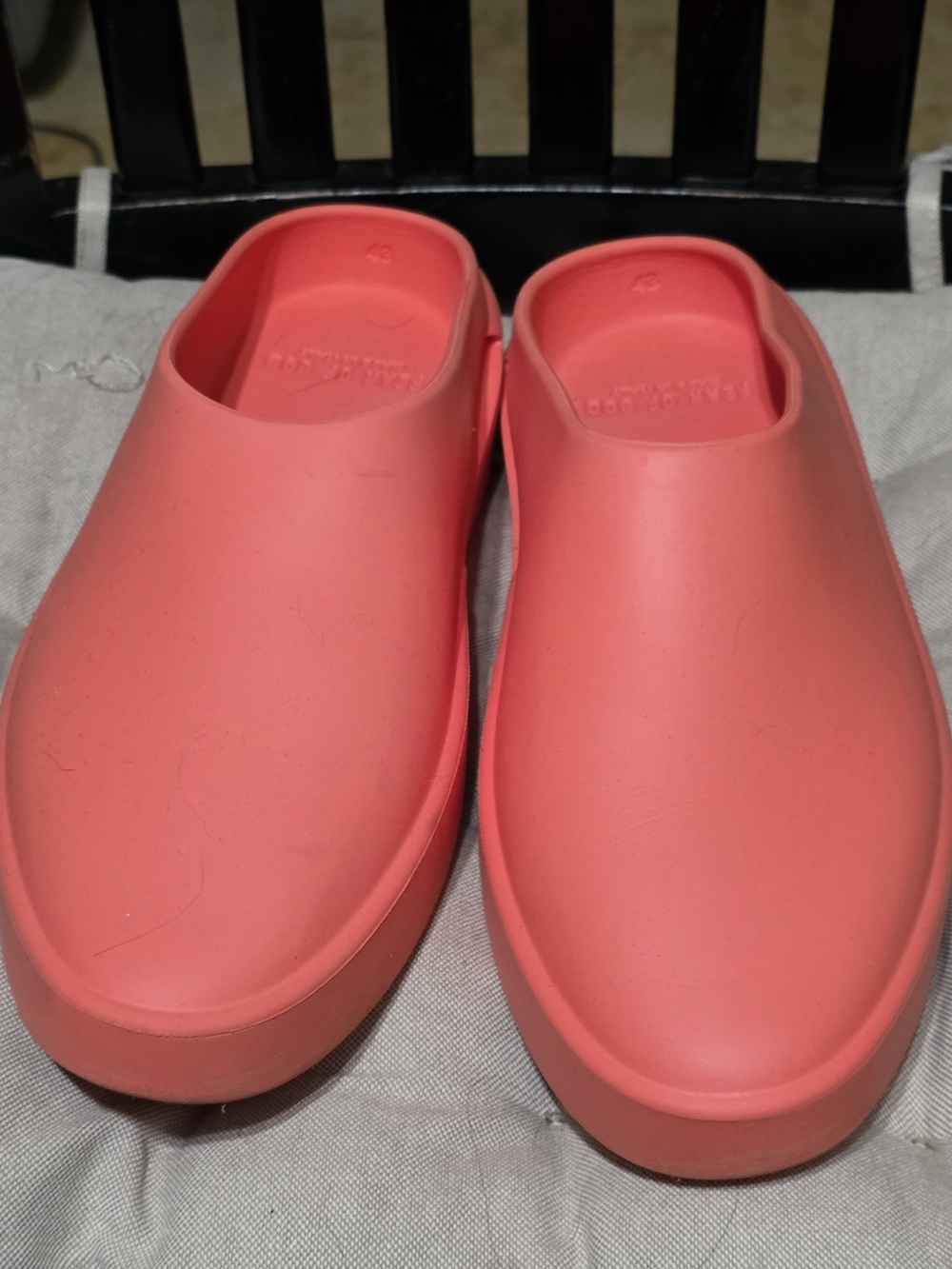 Fear of God Mens Coral Red Slip-On Loafers Used Size 43